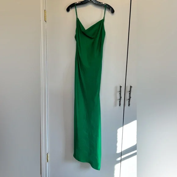 NWT Alice + Olivia Harmony Draped Silk Slip Dress - Picture 6 of 14